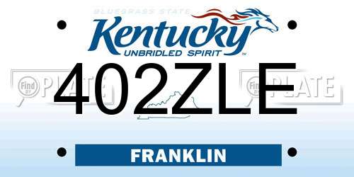 402ZLE Kentucky License Plate