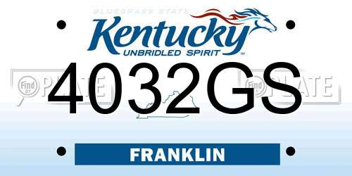 4032GS Kentucky License Plate