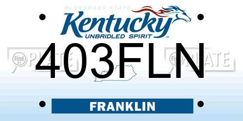 403FLN Kentucky License Plate