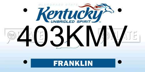 403KMV Kentucky License Plate