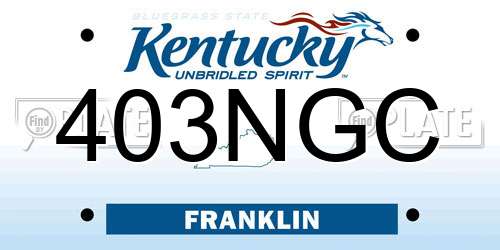 403NGC Kentucky License Plate