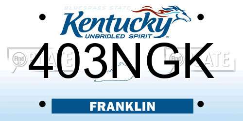 403NGK Kentucky License Plate