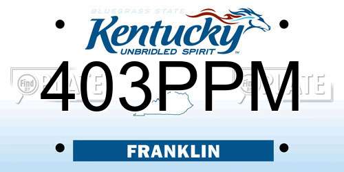 403PPM Kentucky License Plate