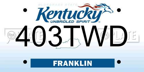 403TWD Kentucky License Plate