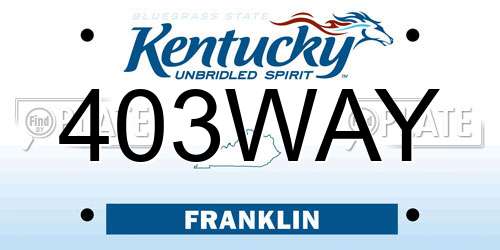 403WAY Kentucky License Plate