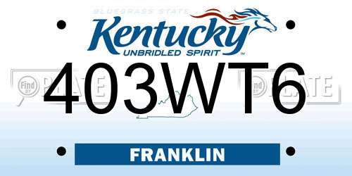 403WT6 Kentucky License Plate