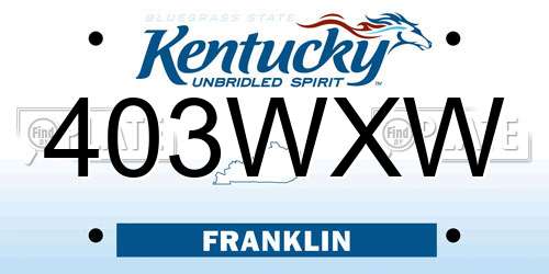 403WXW Kentucky License Plate
