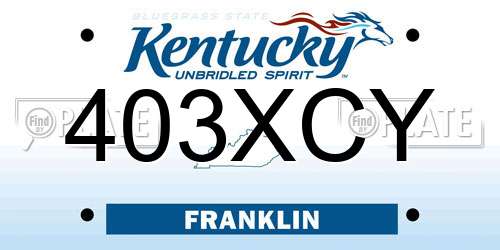 403XCY Kentucky License Plate
