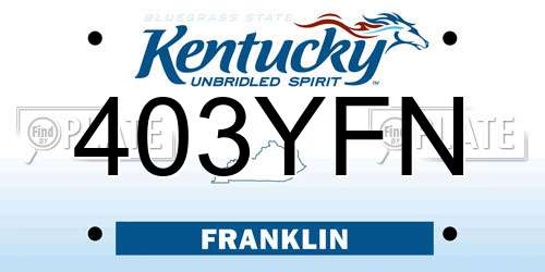 403YFN Kentucky License Plate