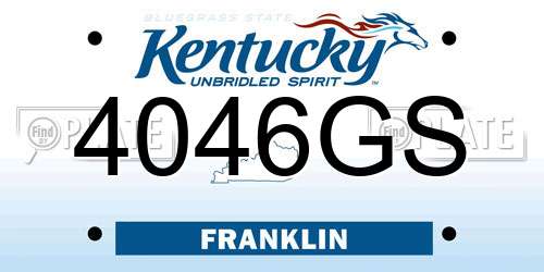4046GS Kentucky License Plate