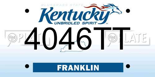 4046TT Kentucky License Plate