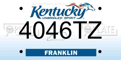 4046TZ Kentucky License Plate