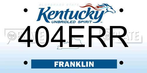 404ERR Kentucky License Plate