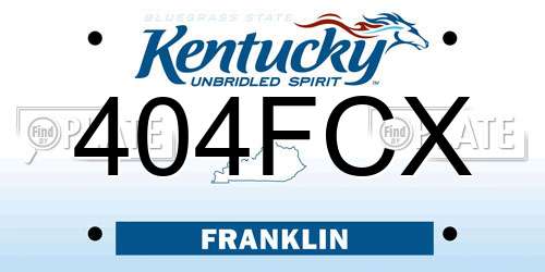 404FCX Kentucky License Plate