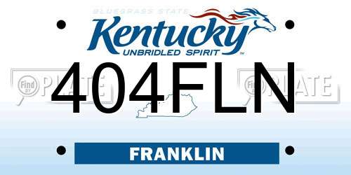 404FLN Kentucky License Plate