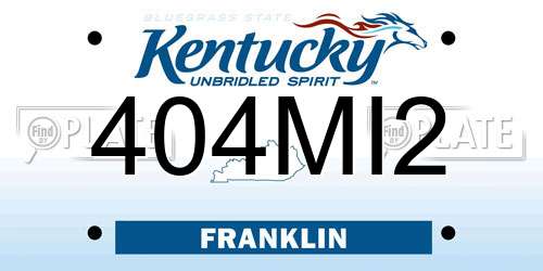 404MI2 Kentucky License Plate