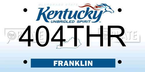 404THR Kentucky License Plate