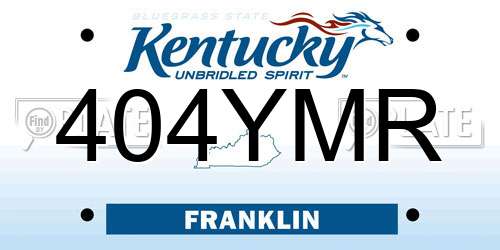 404YMR Kentucky License Plate