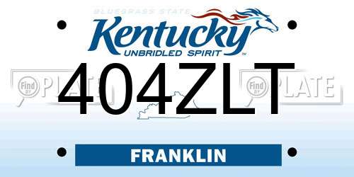 404ZLT Kentucky License Plate