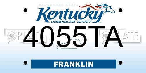 4055TA Kentucky License Plate