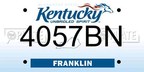 4057BN Kentucky License Plate