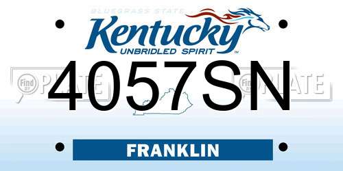 4057SN Kentucky License Plate
