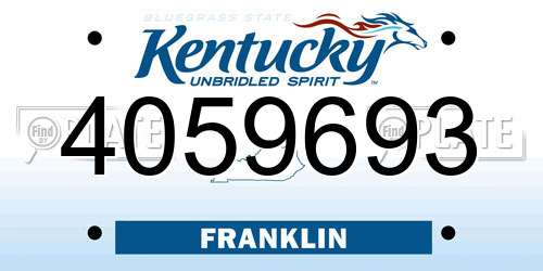 4059693 Kentucky License Plate