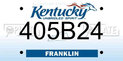 405B24 Kentucky License Plate