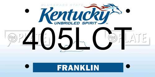 405LCT Kentucky License Plate