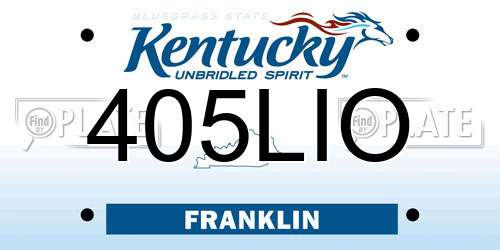 405LIO Kentucky License Plate