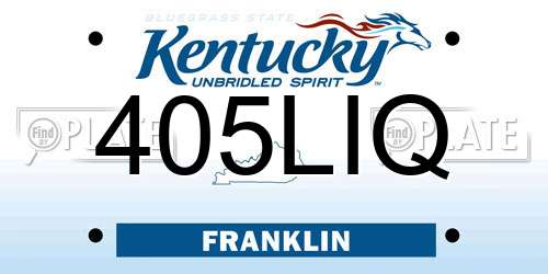 405LIQ Kentucky License Plate