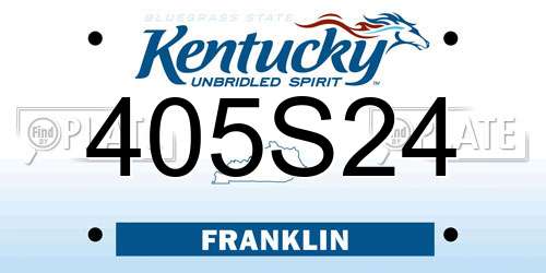 405S24 Kentucky License Plate