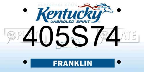 405S74 Kentucky License Plate