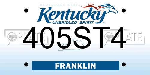 405ST4 Kentucky License Plate