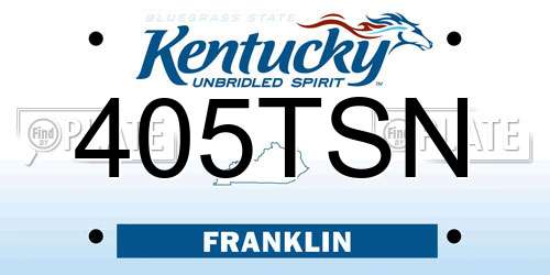 405TSN Kentucky License Plate