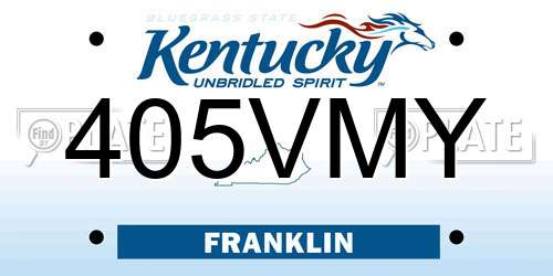 405VMY Kentucky License Plate