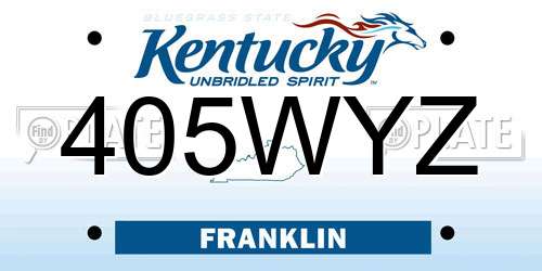 405WYZ Kentucky License Plate