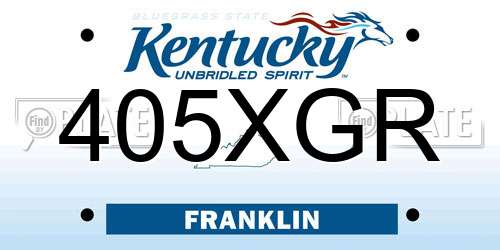 405XGR Kentucky License Plate