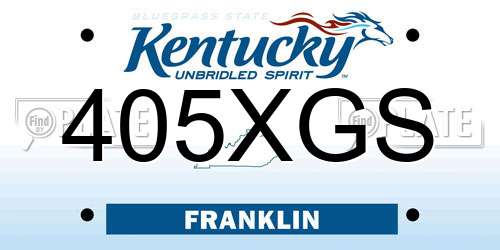 405XGS Kentucky License Plate