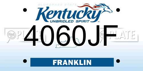 4060JF Kentucky License Plate