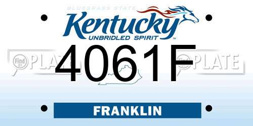 4061F Kentucky License Plate