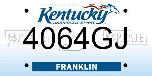 4064GJ Kentucky License Plate