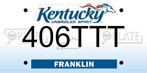 406TTT Kentucky License Plate