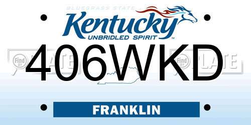 406WKD Kentucky License Plate