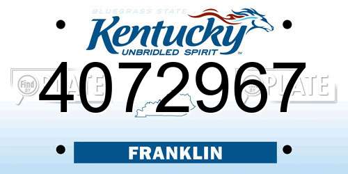 4072967 Kentucky License Plate