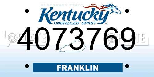 4073769 Kentucky License Plate