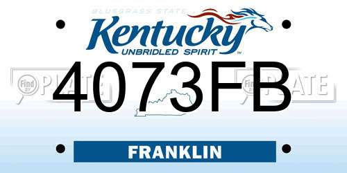 4073FB Kentucky License Plate