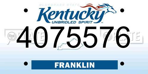 4075576 Kentucky License Plate