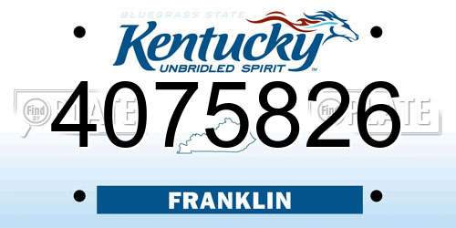 4075826 Kentucky License Plate