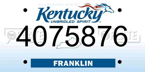 4075876 Kentucky License Plate
